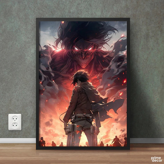 Mikasa Ackerman Facing Eren Jaeger Attack On Titan Series - Anime Wall Art