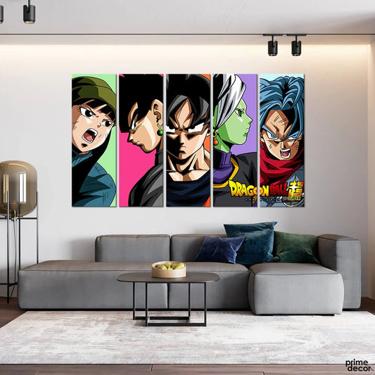 Dragon Ball Z Super Goku (5 Panel) Anime Wall Art