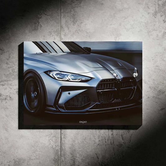 BMW M4 Competition + kit Neon Poster(white LED) (Acrylic Poster)