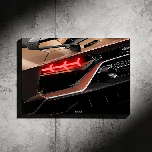 Lamborghini Aventador SVJ NEON Poster (Red LED) (Acrylic Poster)