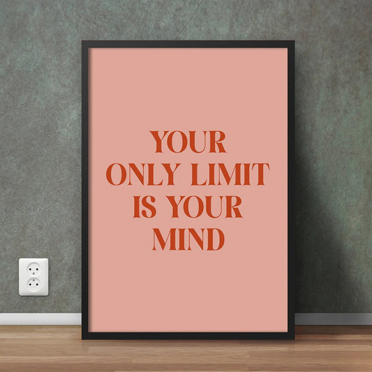 Pink & Pastel Red Your Only Limit | Motivational Wall Art