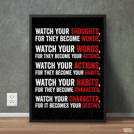 Watch Your Thoughts | Motivational Poster Wall Art