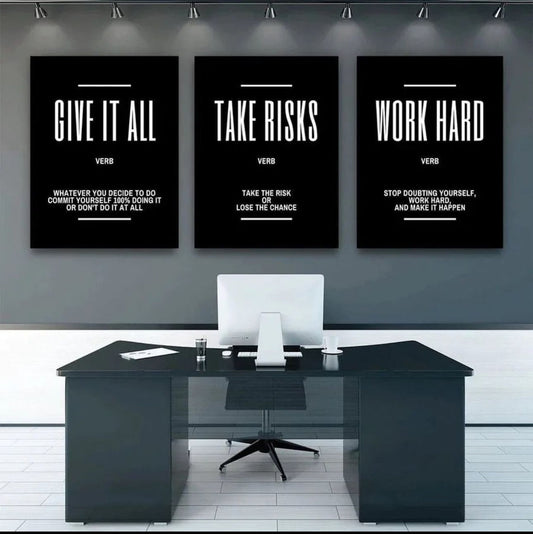 SET OF 3 MOTIVATIONAL WALL ART